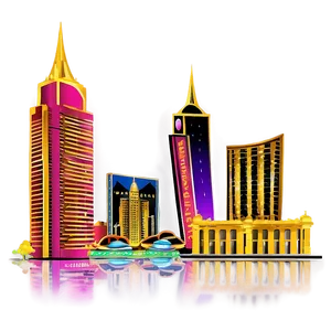 Glittering Las Vegas Skyline PNG Qkm