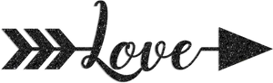 Glittering Love Arrow Black White PNG