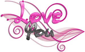 Glittering Love You Graphic PNG image