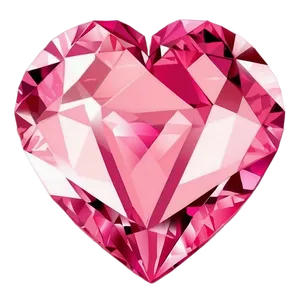 Glittering Pink Heart Diamond Illustration Png 06282024 PNG image