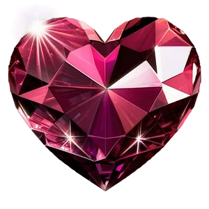 Glittering Pink Heart Diamond Illustration Png 06282024 PNG image