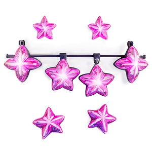 Glittering Pink Stars PNG 7
