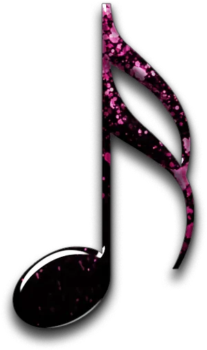 Glittering Purple Musical Note PNG image