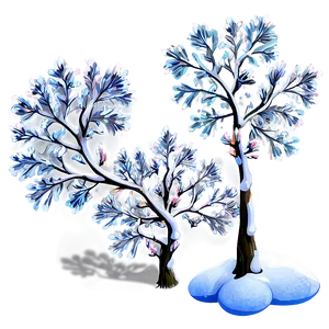 Glittering Snow Tree PNG Wgh79