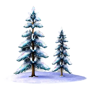 Glittering Snow Trees PNG 06292024 PNG