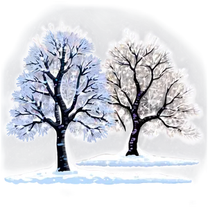 Glittering Snow Trees PNG Swp PNG