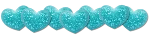 Glittering Teal Hearts Pattern PNG image