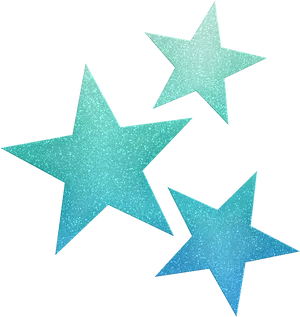 Glittering Teal Stars PNG image