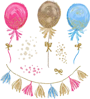 Glittery Balloonsand Party Decorations