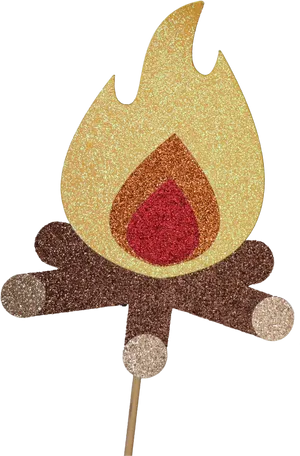 Glittery Campfire Prop Photobooth PNG image