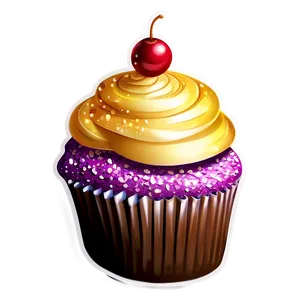 Glittery Cupcake Sticker Png Osu78 PNG image