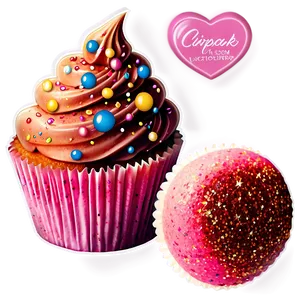 Glittery Cupcake Sticker Png Ybc42 PNG image