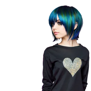 Glittery Emo Hair Style PNG Qtu PNG