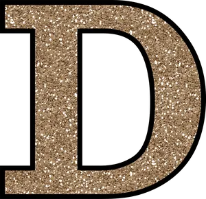Glittery Gold Letter D