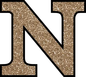 Glittery Gold Letter N