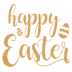 Glittery Happy Easter Greeting PNG image