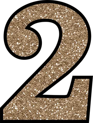 Glittery Number2 PNG image