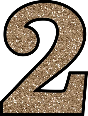 Glittery Number2 Graphic PNG image