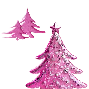 Glittery Pink Christmas Tree PNG 47