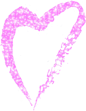 Glittery Pink Heart Outline PNG