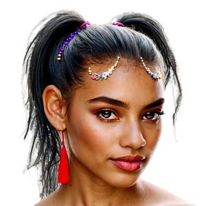 Glittery Ponytail Accent Png 06262024 PNG image