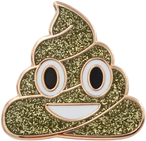 Glittery Poop Emoji Pin PNG image
