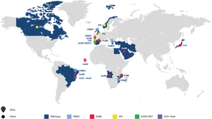Global Business Presence Map PNG image