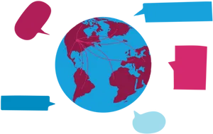 Global Communication Network Concept PNG image