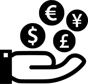 Global Currency Symbolsin Hand PNG image