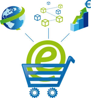 Global Ecommerce Concept Illustration PNG