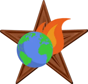 Global Flame Star Graphic PNG image