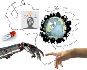 Global Innovationand Technology Collage PNG image