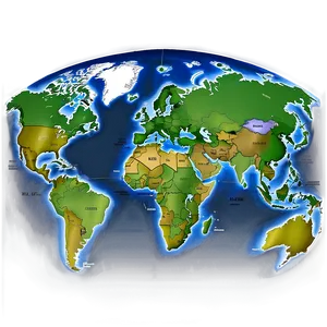 Global Map With Countries Png 06242024 PNG image