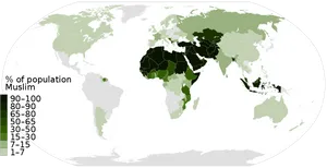 Global Muslim Population Distribution Map PNG image