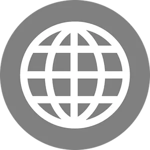 Global Network Icon Gray Background