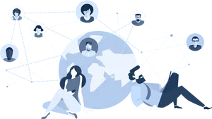 Global Online Networking Illustration PNG