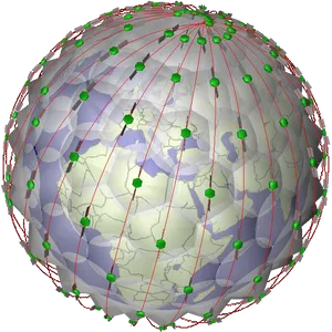 Global Satellite Network Visualization PNG image