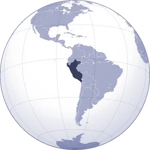 Globe View South America Highlighted PNG image
