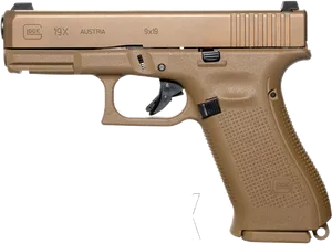 Glock19 X Pistol Tan PNG image