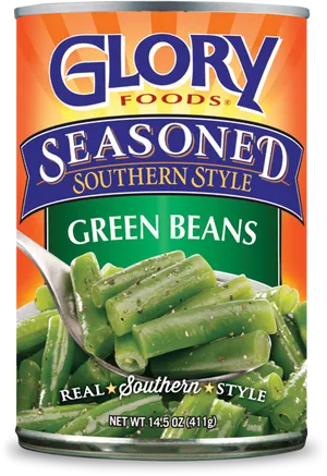 Glory Foods Seasoned Southern Style Green Beans Can PNG image
