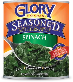 Glory Foods Seasoned Spinach Can PNG