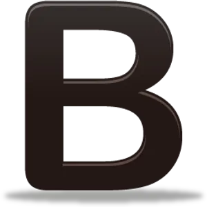 Glossy Black Letter B PNG image