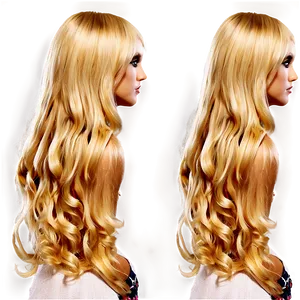 Glossy Blonde Hair PNG 90