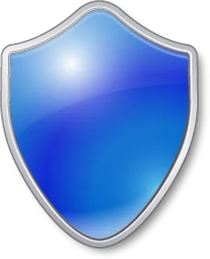 Glossy Blue Security Shield Icon PNG image