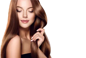 Glossy Brunette Hair Model