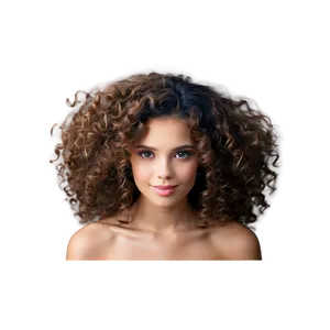 Glossy Curly Hair Look PNG 05242024