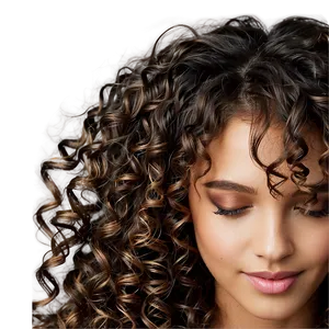 Glossy Curly Hair Look PNG Ojg69