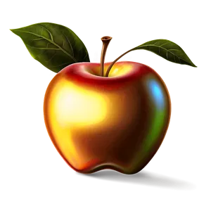 Glossy Golden Apple Png 06132024 PNG image