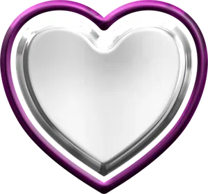 Glossy Heart Icon Purple Outline