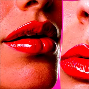 Glossy Lips Cartoon PNG 5